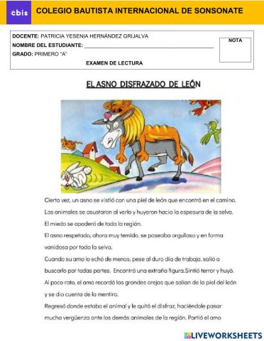 Examen de lectura