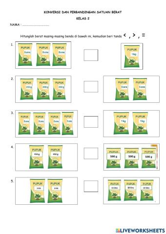 Perbandingan berat benda