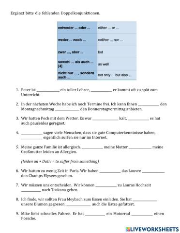 Zweiteilige Konjunktionen 2