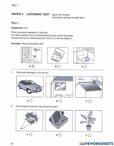 PET Listening practice