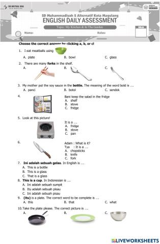 English Daily Assessment