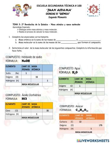 T5-A3-masa molecular