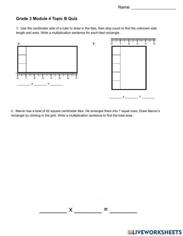 Grade 3 Module 4 Topic B quiz