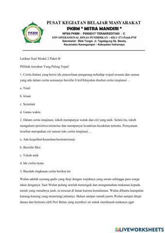 Latihan Soal Modul 2 Paket B