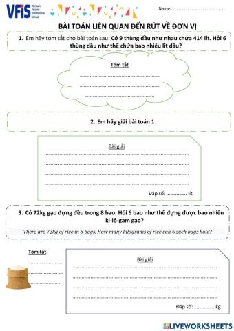 Bài toán liên quan đến rút về đơn vị