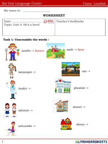Unit 4: He's hero