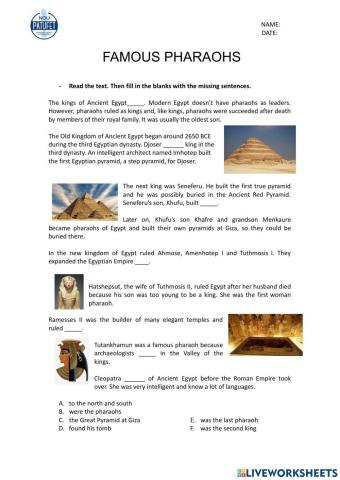 Famous pharaohs