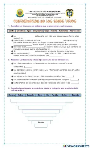 Conformación de los seres vivos