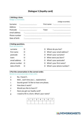 Dialogue 5 loyalty card