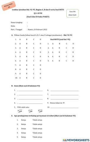 LJK Al Fiil Buku Paket