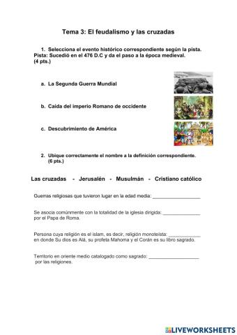 Tema 3: El feudalismo y las cruzadas