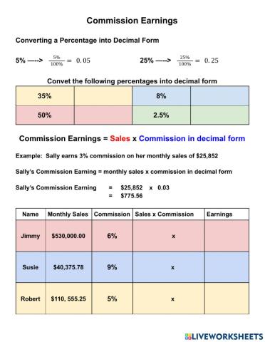 Straight Commission Earnings