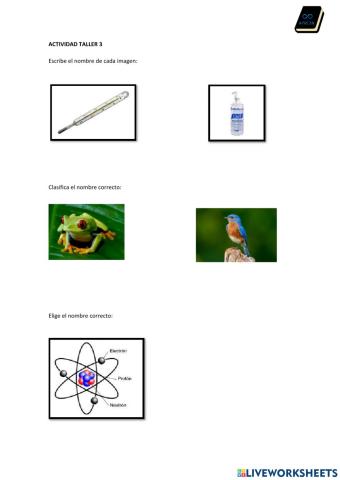 Ficha interactiva de ciencias