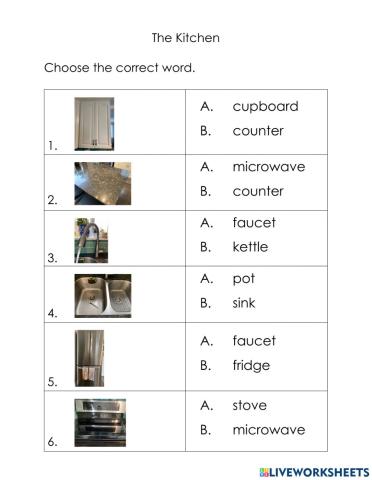 The Kitchen - Multiple Choice