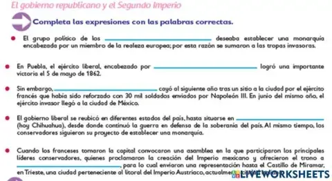 El gobierno republicano y el segundo imperio