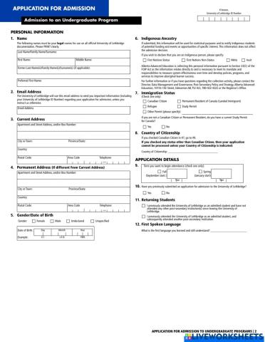 U of L Application Form