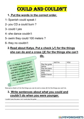 Past simple questions and COULD