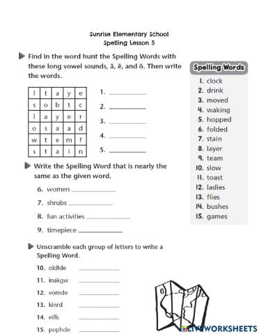 Spelling Exercises Grade 3