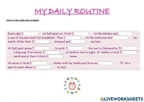 My daily routine