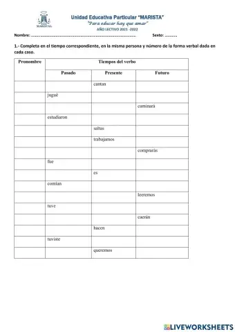 Conjugación de verbos