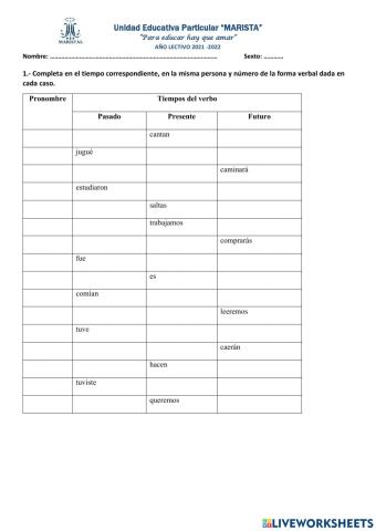 Conjugación de verbos