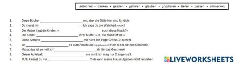Verben mit Dativ