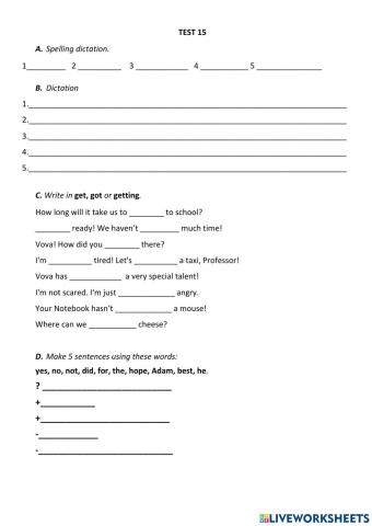 I Can Analyse. Test 15