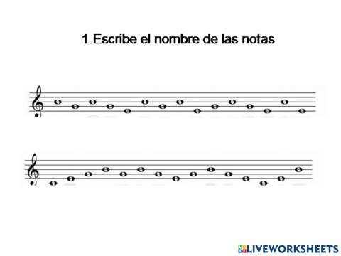 Nombre de las notas
