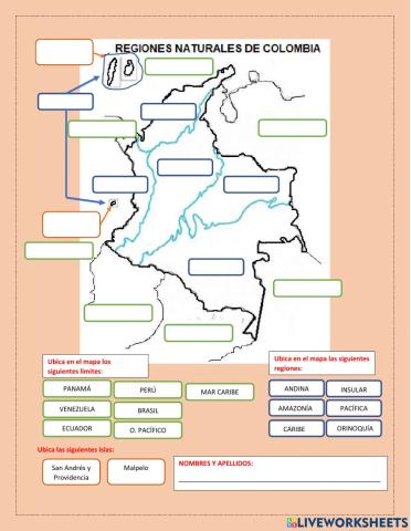 Límites y regiones naturales de Colombia