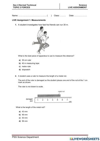 live assignment 3.3 measurements