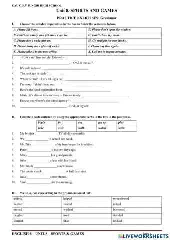 E6 - Unit 8 - Grammar