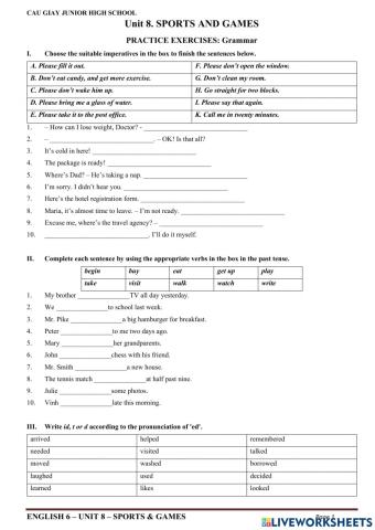 E6 - Unit 8 - Grammar