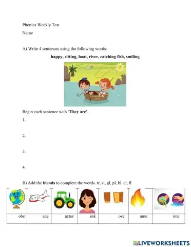 Phonics Weekly Test