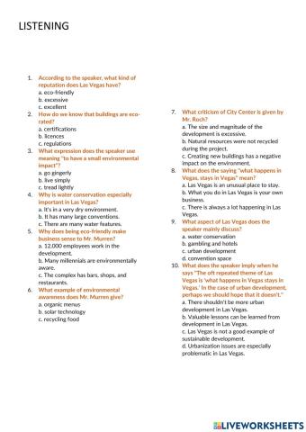 Perspectives 4 - Unit 7 - listening