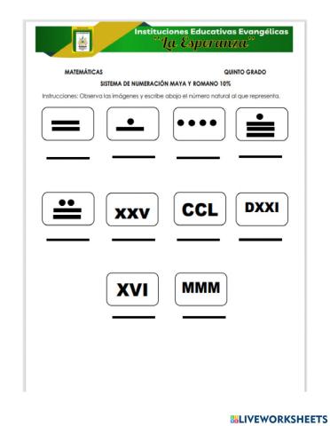 Sistema de numeración Maya y Romano