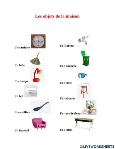 Les objets de la maison