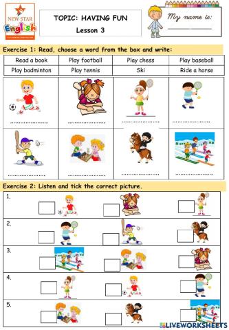 Ready- Having fun- Lesson 3