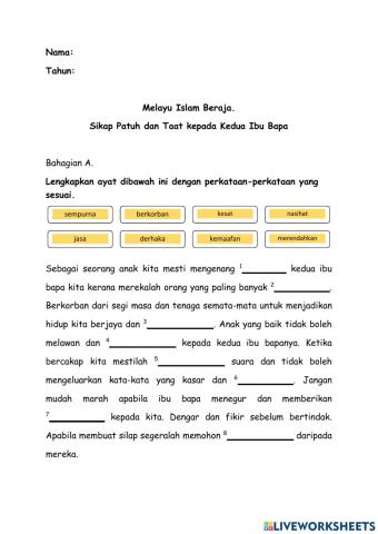 Sikap Patuh dan Taat kepada Kedua Ibu Bapa