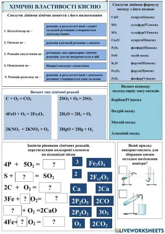 Хімічні властивості кисню