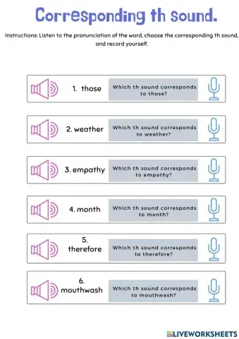 Corresponding th sound.
