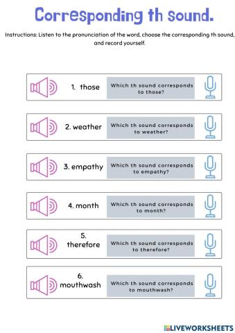 Corresponding th sound.