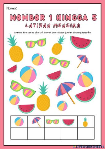 Mengira Objek 1 hingga 5