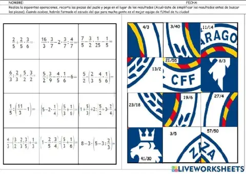 Puzle de fracciones