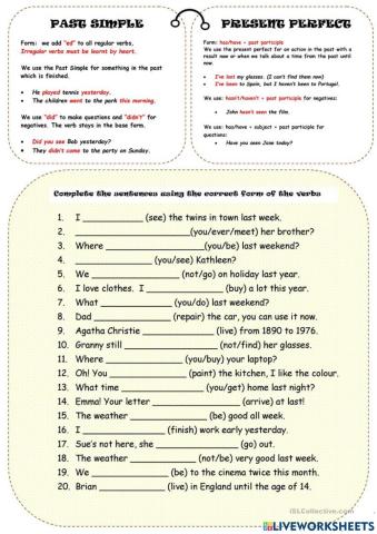 Present Perfect - Past Simple