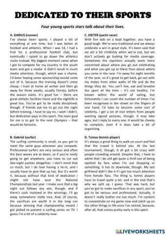 Dedicated to their sports