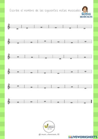 Repaso notas musicales 1º