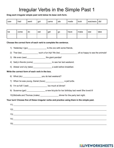 Irregular Verbs in the Simple Past 01