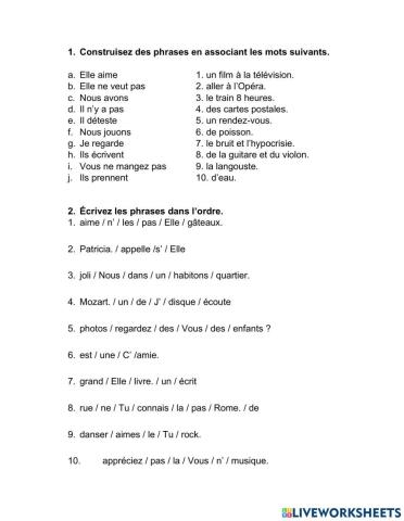 Structure de la phrase simple