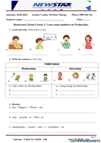 HW L2. I count numbers on Wednesday. 2A5