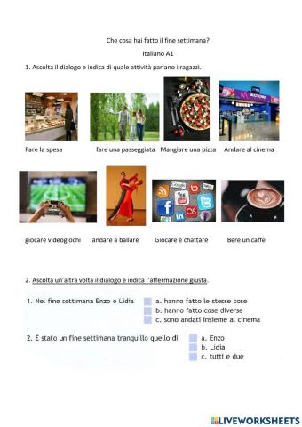 Passato Prossimo - Che cosa hai fatto oggi?